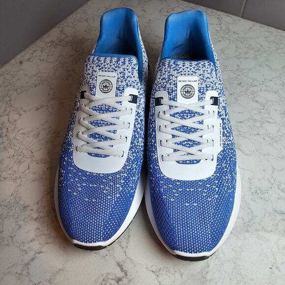 NEW Peter Millar Hyperlight Knit Sneakers Blue Lightweight Shoes Womens Golf 9 - Picture 3 of 8